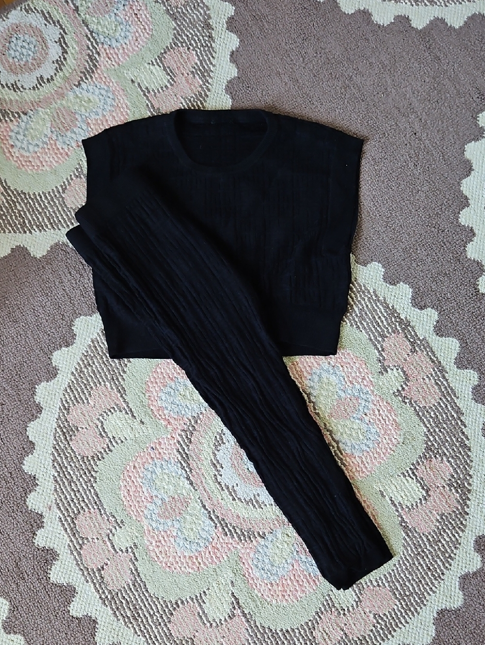 Givenchy Kids Black Ribbed Two-Piece Set